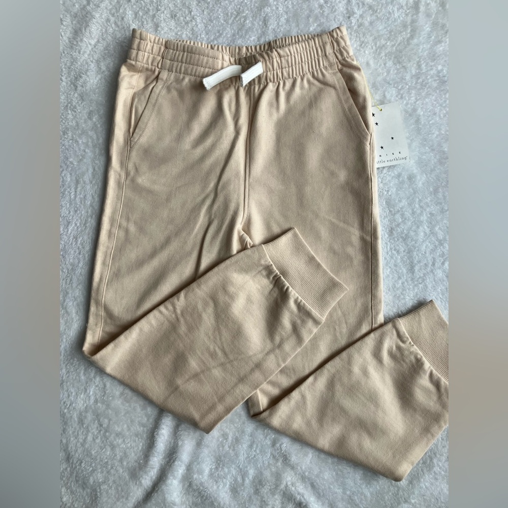 Rise little earthling beige sweatpants joggers size 5 6 years NWT